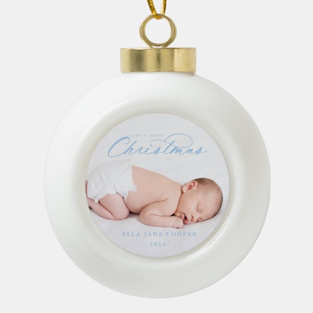 Baby's First Christmas Tree Ornament Blue (Vorderseite)