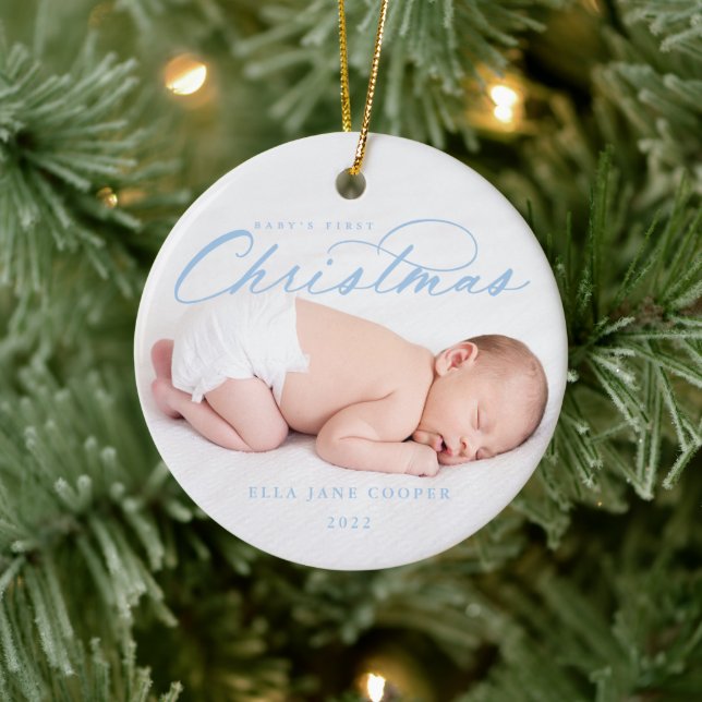 Baby's First Christmas Tree Ornament Blue (Baum)