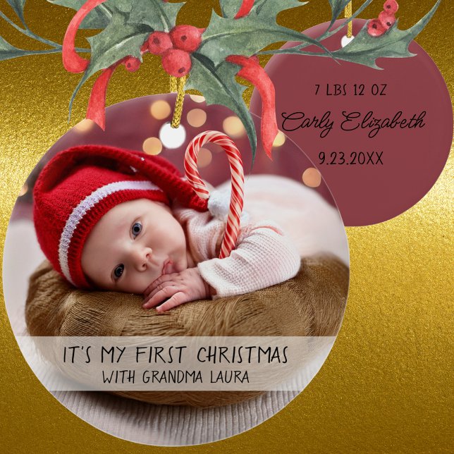 Baby's first Christmas with Grandma Keramik Ornament (Von Creator hochgeladen)