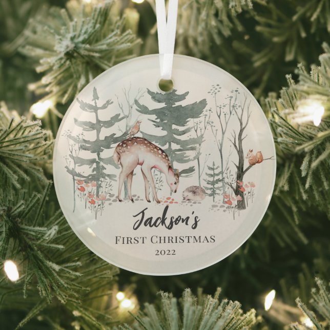 Baby's First Christmas Woodland Ornament Aus Glas (InSitu)