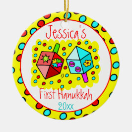 Baby's First Hanukkah - 1-SEITE Keramik Ornament