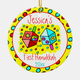 Baby's First Hanukkah - 1-SEITE Keramik Ornament