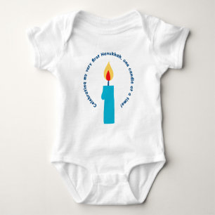 Baby's First Hanukkah Candle Niedlich Funny Baby B Strampler