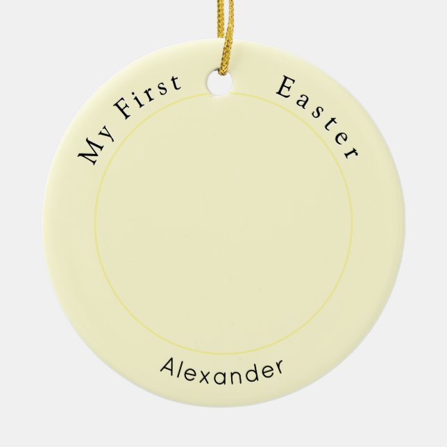 Baby's First Oaster Elegantes Foto Keepake Yellow Keramik Ornament (Vorne)