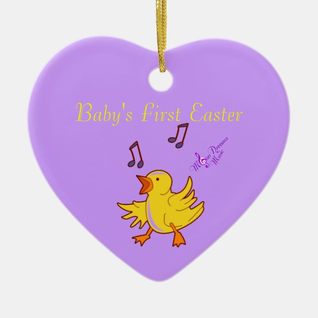 Baby's First Oaster Singing Chick Heart Ornament (Vorne)