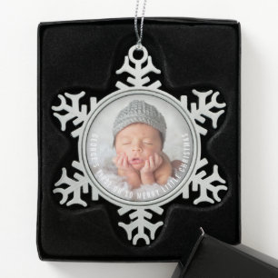 Baby's First Oh so fröhlich kleines Weihnachtsfest Schneeflocken Zinn-Ornament