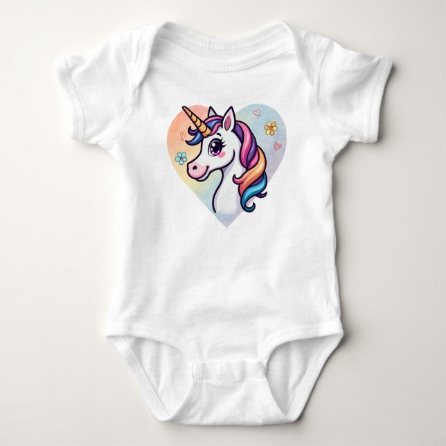 Baby's First Unicorn Bodysuit Baby Strampler (Vorderseite)