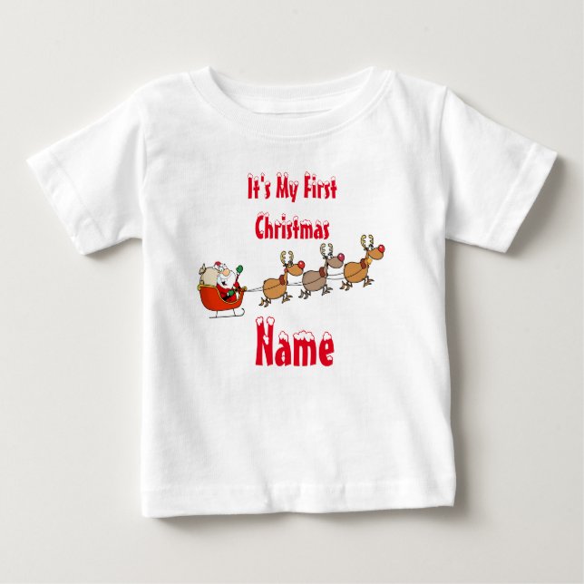 Baby's First Xmas Keepake Geschenk Name Tee hinzuf (Vorderseite)