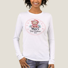 Baby's First XmasTee für Frauen bearbeitbar Tri-Blend Shirt