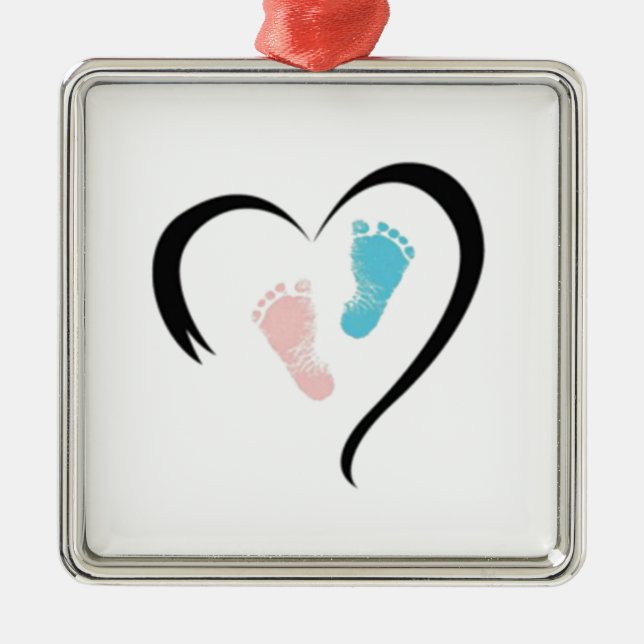 ***BABY'S FOOTPRINTS*** CHRISTMAS ORNAMENT AUS METALL (Vorne)