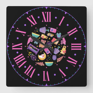 Babys Formen & Icons Roman Numerals Quadratische Wanduhr