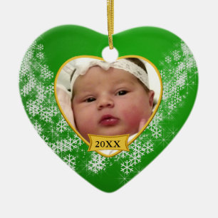 Baby's Foto Keepake Weihnachtsdekoration Keramikornament