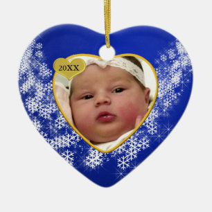 Baby's Foto Keepake Weihnachtsdekoration Keramikornament