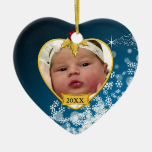 Baby's Foto Keepake Weihnachtsdekoration Keramikornament