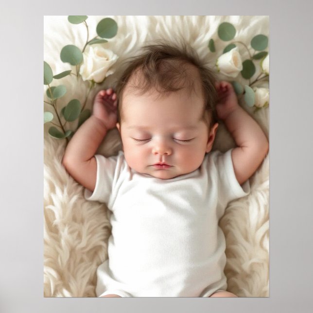 Baby's Foto personalisieren Poster (Vorne)