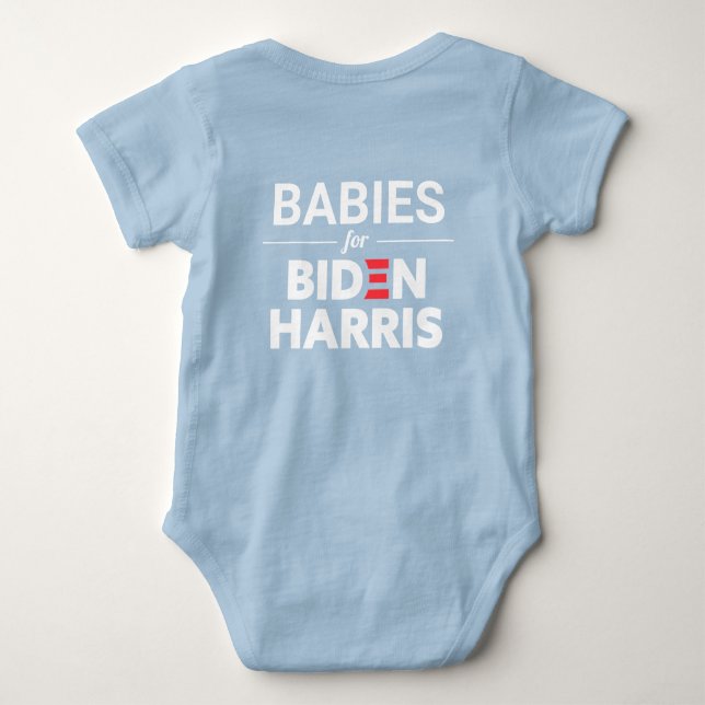 Babys für Biden Harris Custom Text Blue Baby Strampler (Rückseite)