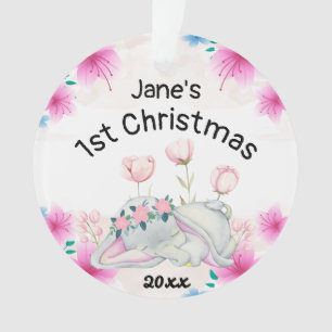 Baby's Girl First Christmas 2023 Personalisiert Ornament