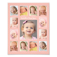 Babys im ersten Jahr Blush Keepake Foto Collage