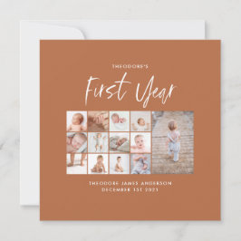 Babys im ersten Jahr Foto Collage Skript Terracott