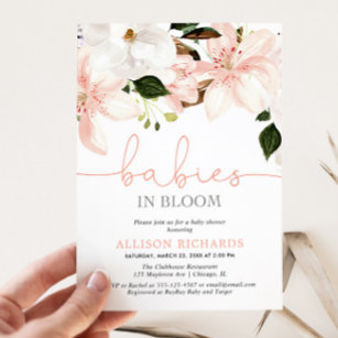 Babys in Bloom liken zwei Mädchen Babydusche Einladung