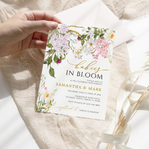Babys in Bloom Wildblumen Twins Dusche Einladung