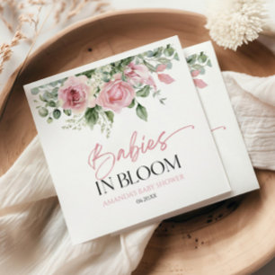 Babys in blutrosa Rose Blumenzwiebeln Kinderdusche Serviette