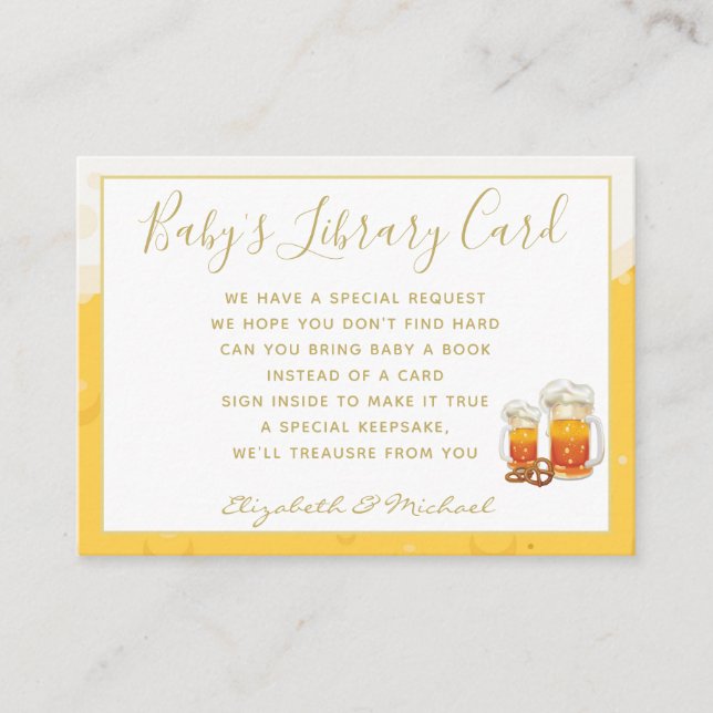 Babys Library Book Request Card Brechen des Bier T Begleitkarte (Vorderseite)