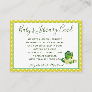 Babys Library Book Request Card Dinosaur Hatchling Begleitkarte