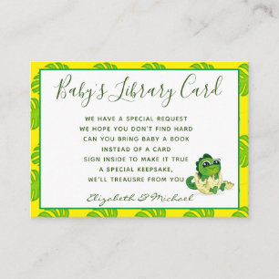 Babys Library Book Request Card Dinosaur Hatchling Begleitkarte