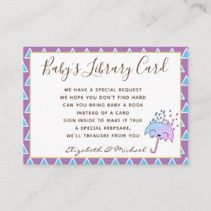 Babys Library Book Request Card Sprinkle Dusche Begleitkarte