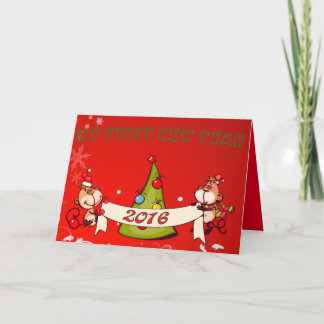 Babys: mein erstes neues Jahr - Feiertagskarte