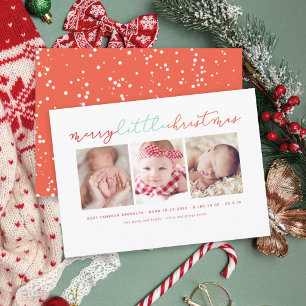 Baby's Merry Little Christmas Niedlich 3 FotoColla Feiertagskarte
