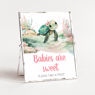 Babys mit Meerschildkröte sind süß Poster