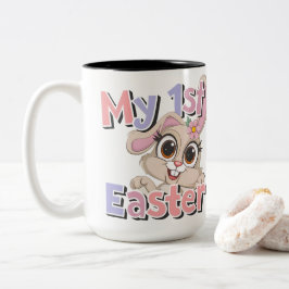 Baby's My First Easter Cute Bunny Pastel Floral Ki Zweifarbige Tasse