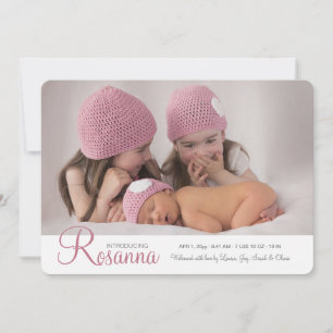 Baby's Name Foto Geburtsankündigung Ankündigung