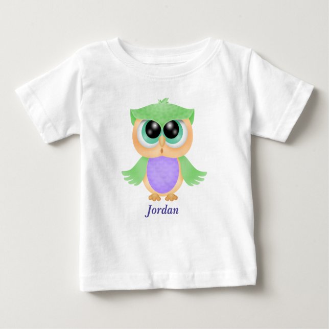 Baby's Niedlich Baby Owl Baby T-shirt (Vorderseite)