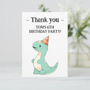 Baby's Niedlich Cartoon Baby Dinosaur Geburtstagsp Dankeskarte