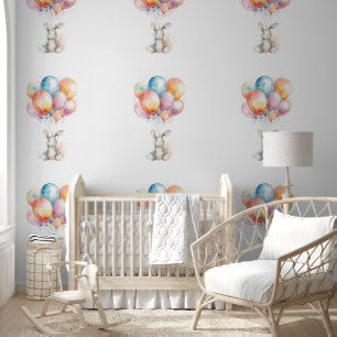Babys Schlafzimmerkaninchen Floating mit Balloons Tapete