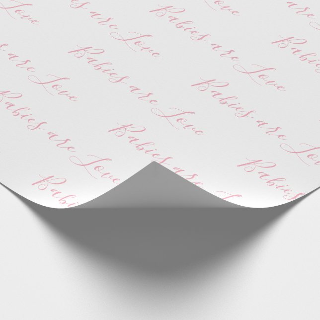 Babys sind Liebe Pink Girly Elegant Baby Geschenkpapier (Ecke)