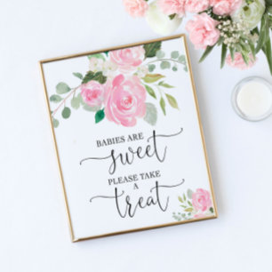 Babys sind süß, bitte nehmen Sie ein Leckerei-Favo Poster