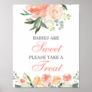 Babys sind süß Bitte nehmen Sie eine Leckerei Blum Poster