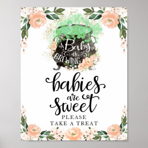 Babys sind süß Halloween Mädchen Baby Shower Schil Poster