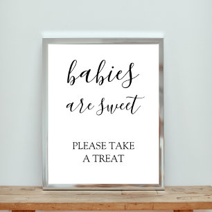 Babys sind süß nehmen eine Leckerei Babydusche Poster