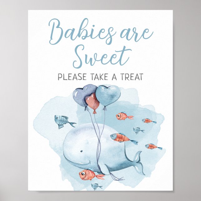 Babys sind süß nehmen eine Leckerei Whale Baby Dus Poster (Vorne)