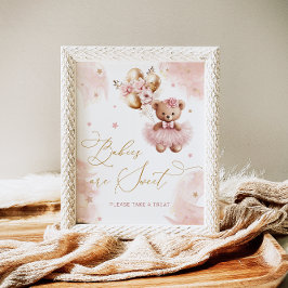 Babys sind süß, nehmen Sie bitte einen Teddybär au Poster