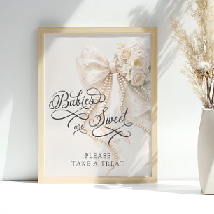 Babys sind süß, nimm ein Geschenk, Blumen-Bowle Poster