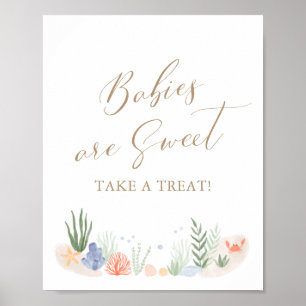 Babys sind süß unter dem Baby-Duschzeichen Poster