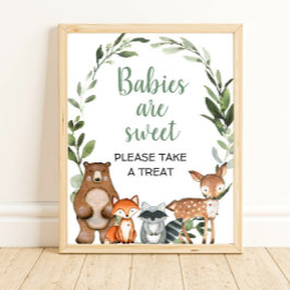 Babys sind süß zu nehmen eine Leckerei Wald Gefäll Poster