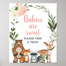 Babys sind süß zu nehmen eine Leckerei Wald Gefäll Poster