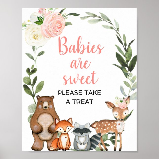 Babys sind süß zu nehmen eine Leckerei Wald Gefäll Poster (Vorne)